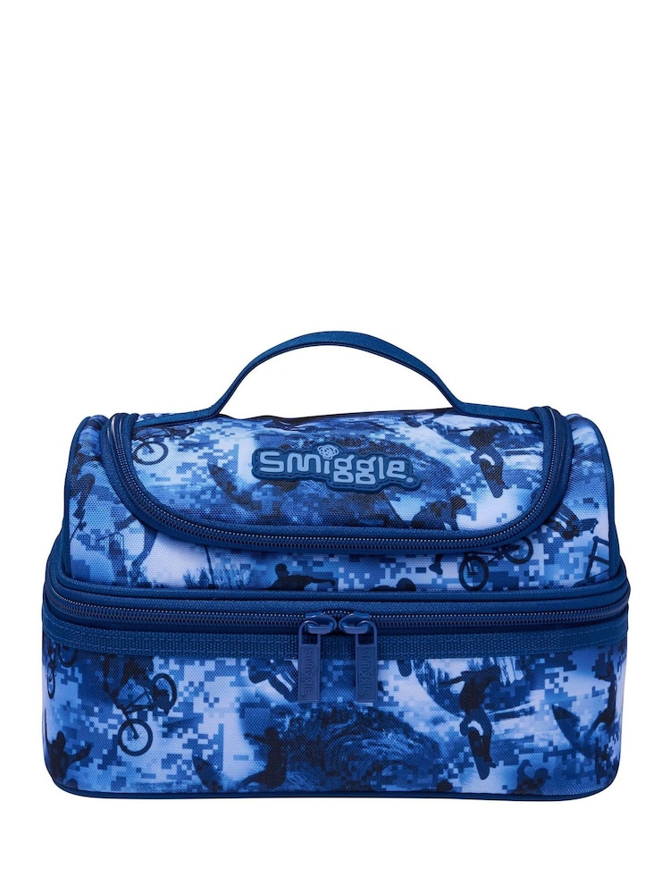Smiggle Blue Freestyle Double Decker Lunchbox - Image 1 of 3 Smiggle Blue Freestyle Double Decker Lunchbox - Image 1 of 3