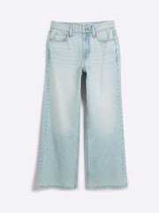 River Island Blue White High Waisted Relaxed Straight 100% Cotton Jeans - Image 5 of 6