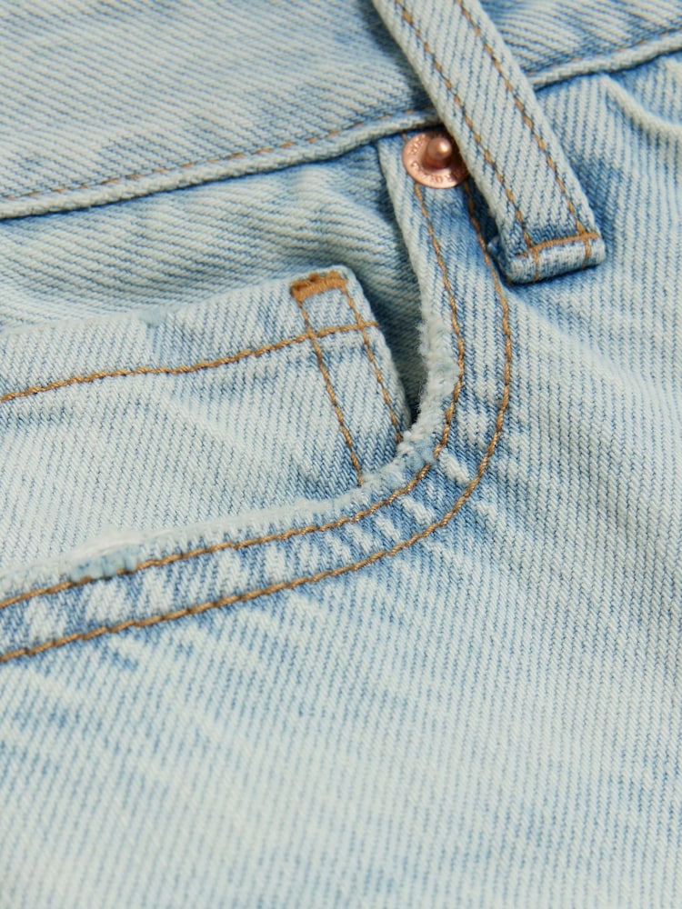 River Island Blue White High Waisted Relaxed Straight 100% Cotton Jeans - Image 6 of 6