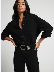 River Island Миниатюрные джинсы High Rise Tummy Hold Flare 100% Cotton - Изображение 4 из 6