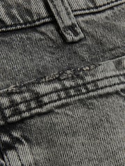 River Island Grey Petite High Rise 100% Cotton Wide Leg Jeans - Image 5 of 5