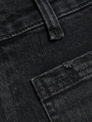 River Island Black Petite High Rise Wide Leg 100% Cotton Jeans - Image 4 of 4