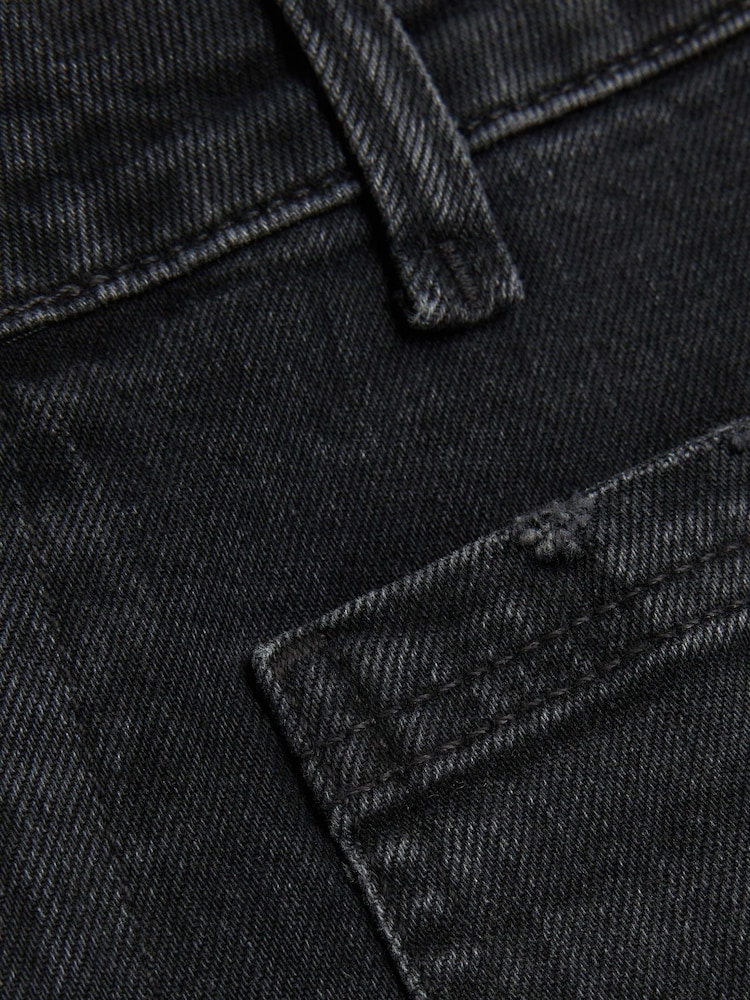 River Island Black Petite High Rise Wide Leg 100% Cotton Jeans - Image 4 of 4