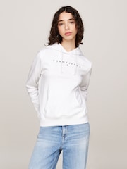 Tommy Jeans Regular Fit Linear White Hoodie - Image 3 of 6
