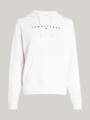 Tommy Jeans Regular Fit Linear White Hoodie - Image 5 of 6