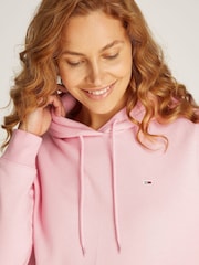 Tommy Jeans Regular Fit Pink Flag Hoodie - Image 3 of 6