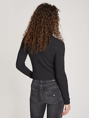 Tommy Jeans Melange Flag Turtleneck Black Sweater - Image 3 of 6