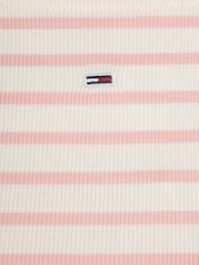 Tommy Jeans Pink Breton Stripe Long Sleeved Top - Image 6 of 6