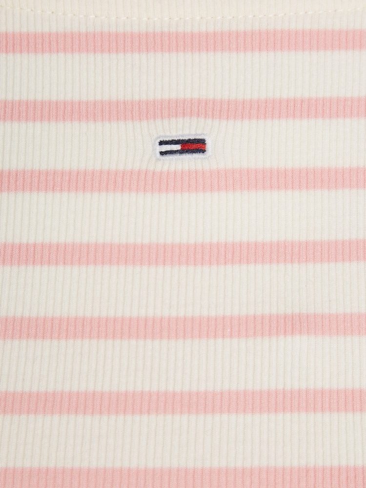 Tommy Jeans Pink Breton Stripe Long Sleeved Top - Image 6 of 6