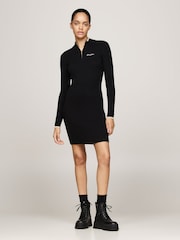 Tommy Jeans Metallic Tip Zip Sweater Black Dress - Image 1 of 5