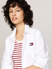 Tommy Jeans Relaxed Badge White Shirt - Image 3 of 5