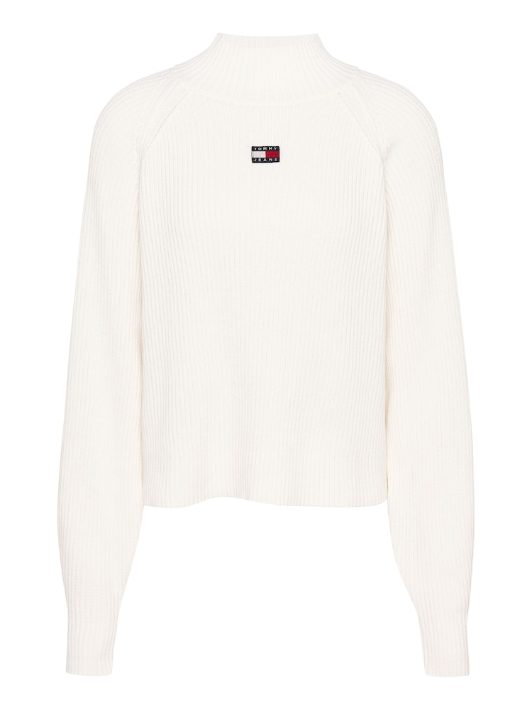 Tommy Jeans Badge Mock Nexk White Sweater - Image 5 of 5