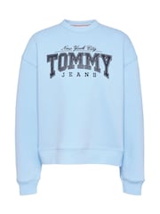 Tommy Jeans Blue Boxy Glitter Varsity Crew Neck Hoodie - Image 5 of 5