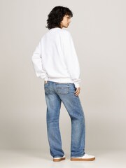 Tommy Jeans Relaxed Varsity Crew Neck White Sweatshirt - Image 4 of 5