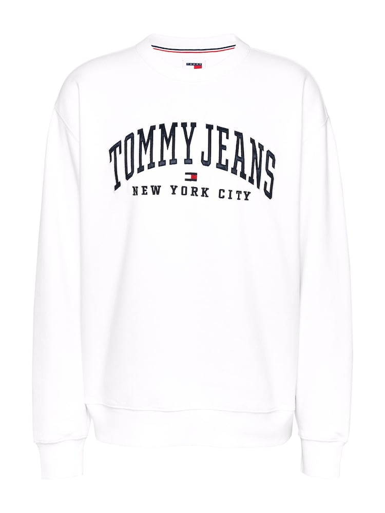 Tommy Jeans Relaxed Varsity Crew Neck White Sweatshirt - Image 5 of 5 Tommy Jeans Relaxed Varsity Crew Neck White Sweatshirt - Image 5 of 5
