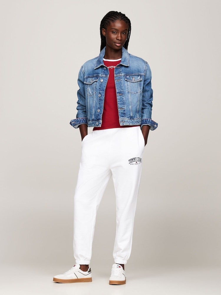 Tommy Jeans White Relaxed Varsity White Joggers - Image 3 of 7
