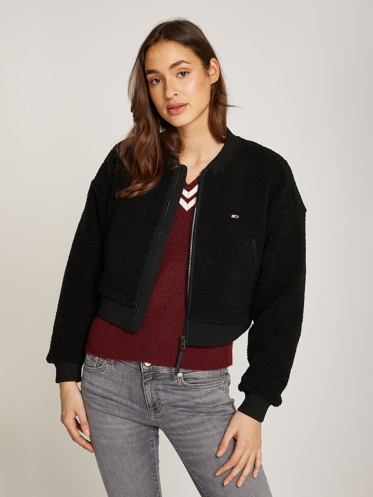 Tommy Jeans Teddy Zip Black Sweatshirt - Image 1 of 6
