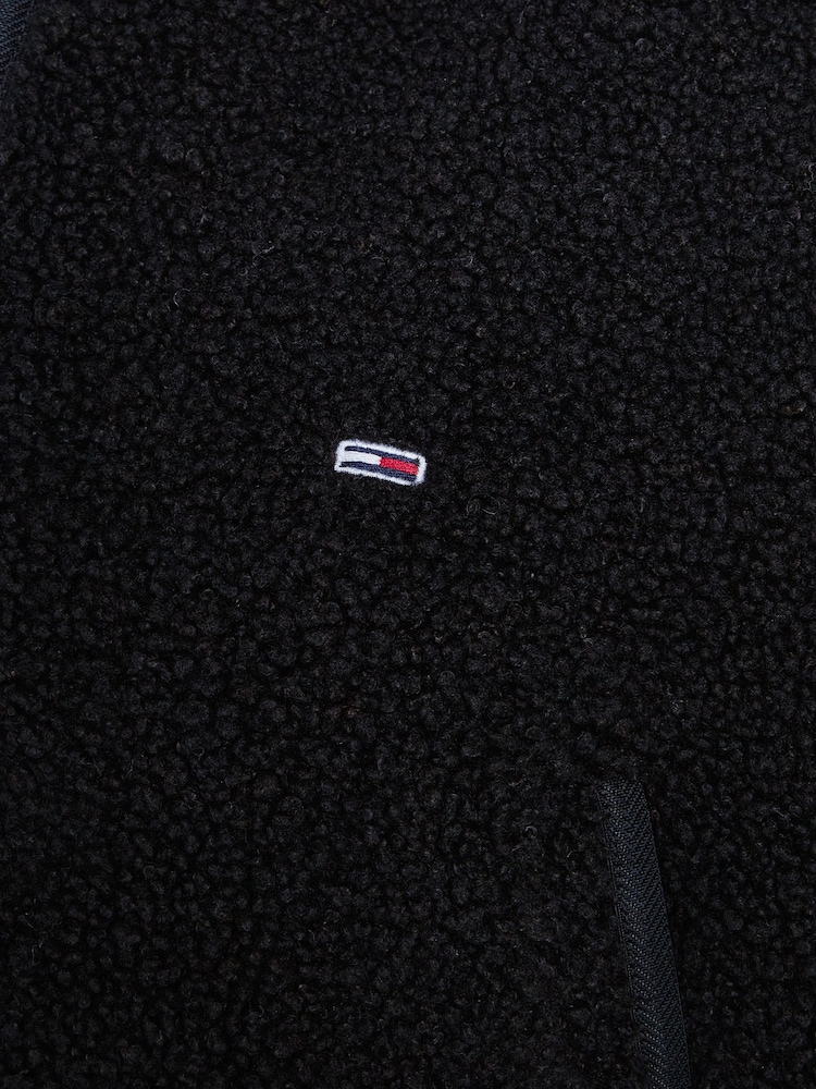 Tommy Jeans Teddy Zip Black Sweatshirt - Image 6 of 6