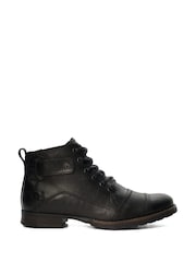 Dune London Charcoal Black Heavy Duty Leather Simon Ankle Boots - Image 2 of 7