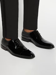 Dune London Black Chrome Standard Fit Secrecy Oxford Toe Cap Lace-Up Shoes - Image 1 of 6