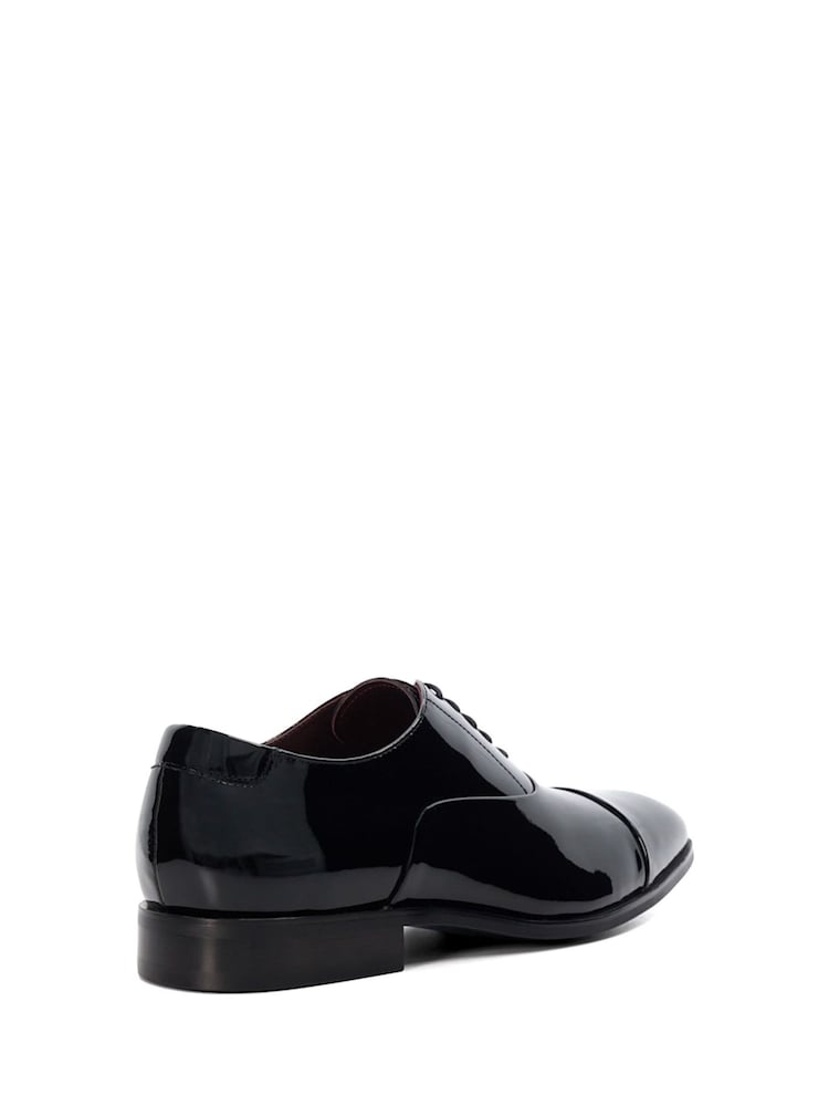 Musta kromi - Standard Fit - Dune London Secrecy oxford-kangas Cap toe -kengät Nyöritettävä; nauha- Kenkät - Image 4 of 6