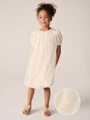 Baker by Ted Baker Cream Sequin Lace Mesh Bubble Hem Dress - Image 1 of 10