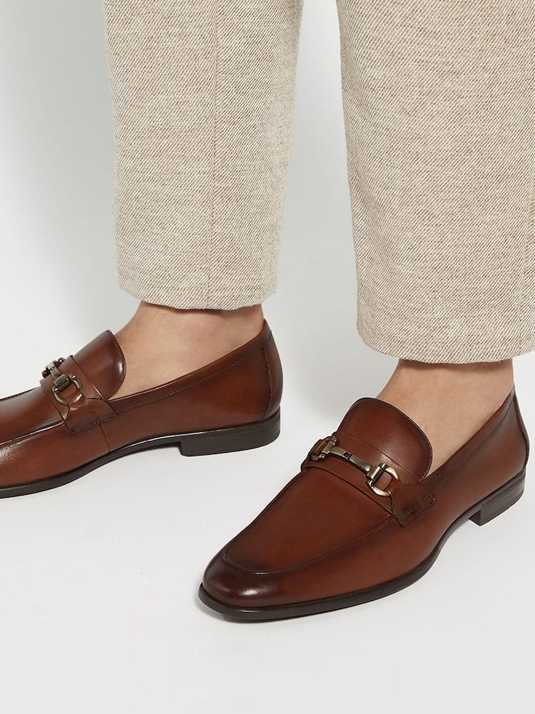 Dune London Brown Seymore Flex Sole Trim Loafers - Image 1 of 7