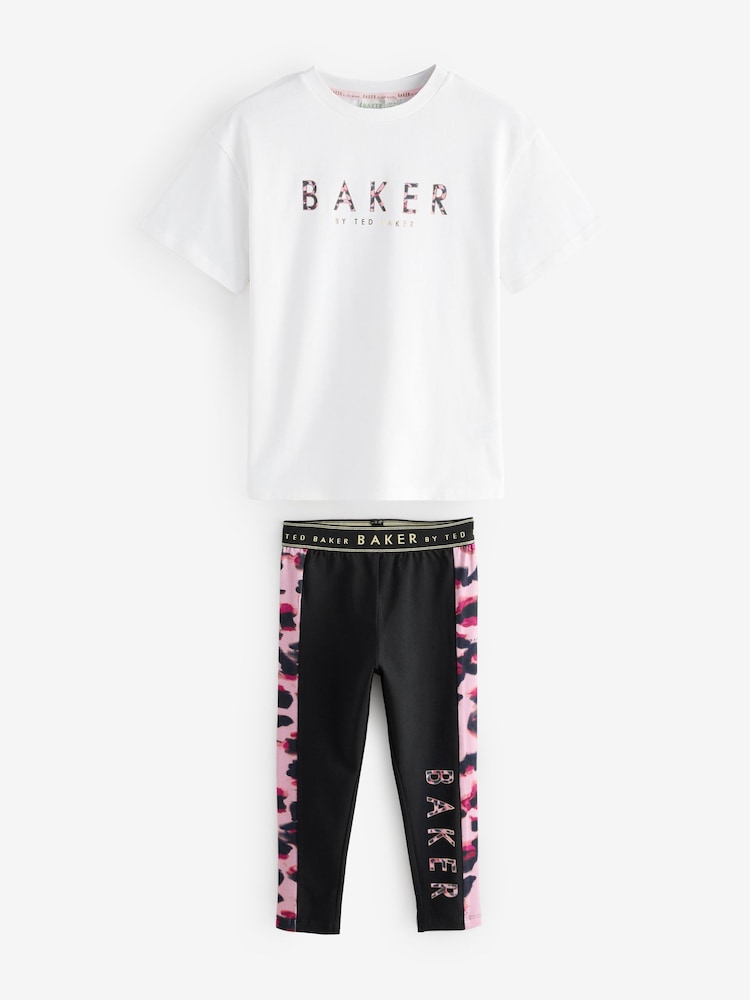 Baker by Ted Baker Multi Animal Print Branded 100% Cotton T-Shirt and Leggings Set - Image 10 of 12