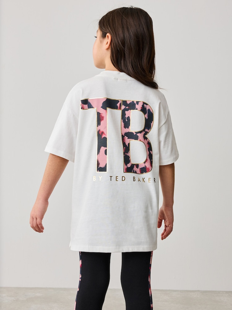 Baker by Ted Baker Multi Animal Print Branded 100% Cotton T-Shirt and Leggings Set - Image 5 of 12