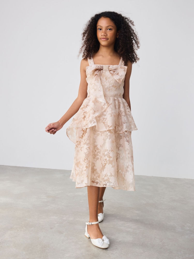 Baker by Ted Baker Pink Burnout Bow Dress - Image 3 of 9