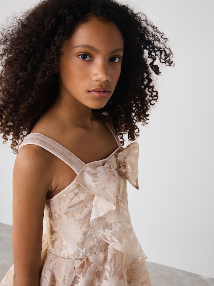 Baker by Ted Baker Pink Burnout Bow Dress - Image 4 of 9