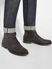Dune London Light Brown Heavy Duty Leather Simon Ankle Boots - Image 1 of 6