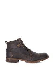 Dune London Light Brown Heavy Duty Leather Simon Ankle Boots - Image 2 of 6