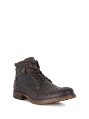 Dune London Light Brown Heavy Duty Leather Simon Ankle Boots - Image 3 of 6