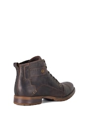 Dune London Light Brown Heavy Duty Leather Simon Ankle Boots - Image 4 of 6