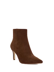 Dune London Brown Standard Fit Obsessively Mid Set Back Point Heeled Ankle Boots - Image 3 of 6