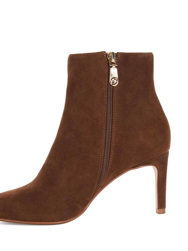 Dune London Brown Standard Fit Obsessively Mid Set Back Point Heeled Ankle Boots - Image 7 of 7 Dune London Brown Standard Fit Obsessively Mid Set Back Point Heeled Ankle Boots - Image 7 of 7