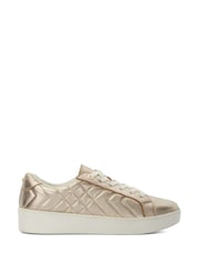 Dune London Gold Egent Quilted Cupsole Trainers - Image 2 of 6