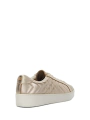 Dune London Gold Egent Quilted Cupsole Trainers - Image 4 of 6