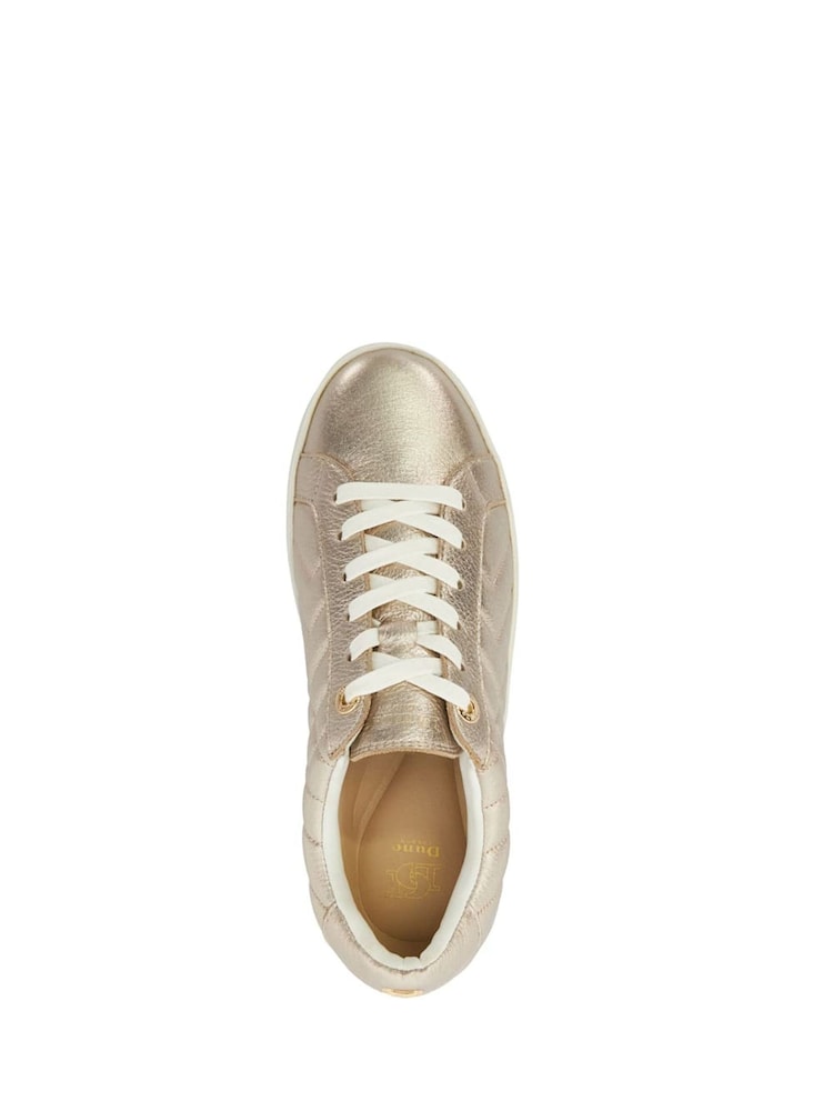 Dune London Gold Egent Quilted Cupsole Trainers - Image 5 of 6