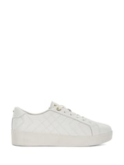Dune London White Egent Quilted Cupsole Trainers - Image 2 of 6