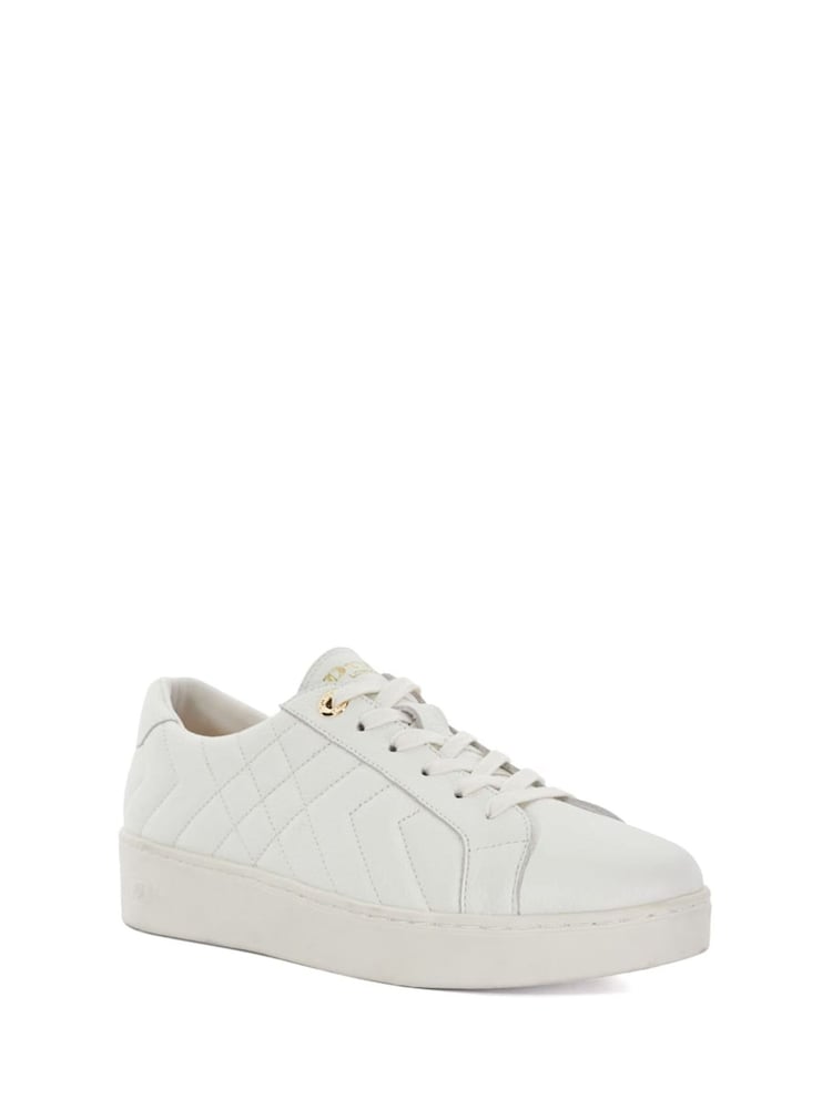 Dune London White Egent Quilted Cupsole Trainers - Image 3 of 6