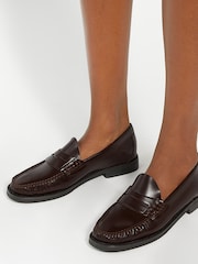 Temno rdeča - Dune London Ginnie Slim Sole Penny mokasini - Slika 1 iz 6