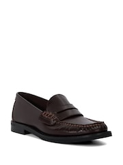 Temno rdeča - Dune London Ginnie Slim Sole Penny mokasini - Slika 3 iz 6