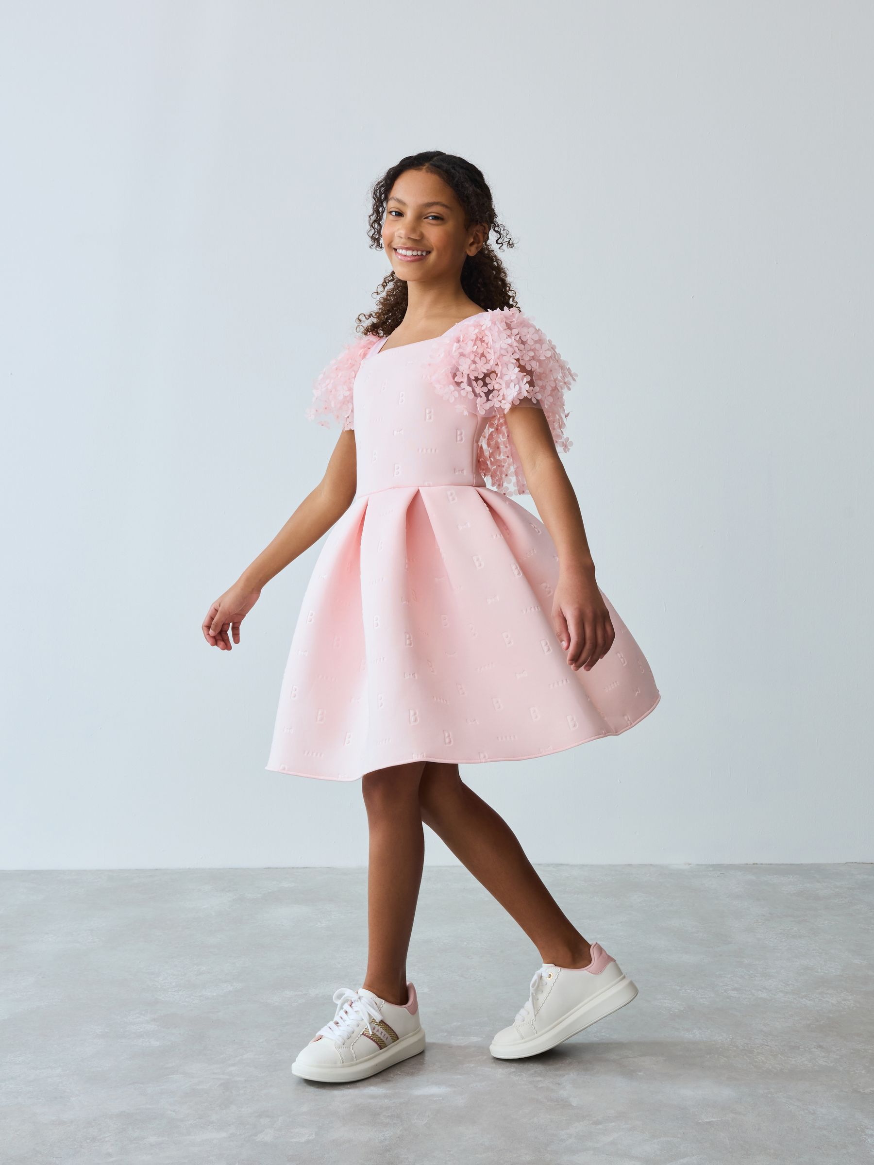 Buy Baker by Ted Baker 3D Floral Sleeve Embossed Scuba Dress