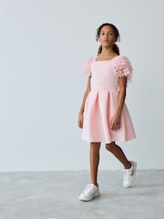 rožnata - Baker by Ted Baker obleka s 3D cvetličnim potiskom in vtisnjenimi rokavi - Slika 2 iz 10