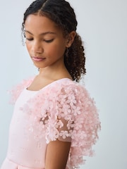 rožnata - Baker by Ted Baker obleka s 3D cvetličnim potiskom in vtisnjenimi rokavi - Slika 6 iz 10