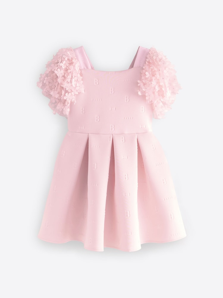 Baker by Ted Baker 3D Floral Sleeve Embossed Scuba Dress - Image 7 of 10