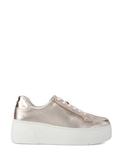 Dune London Gold Episode 2 Flatform Lace Up Trainers - Image 2 of 5