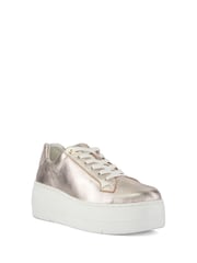 Dune London Gold Episode 2 Flatform Lace Up Trainers - Image 3 of 5